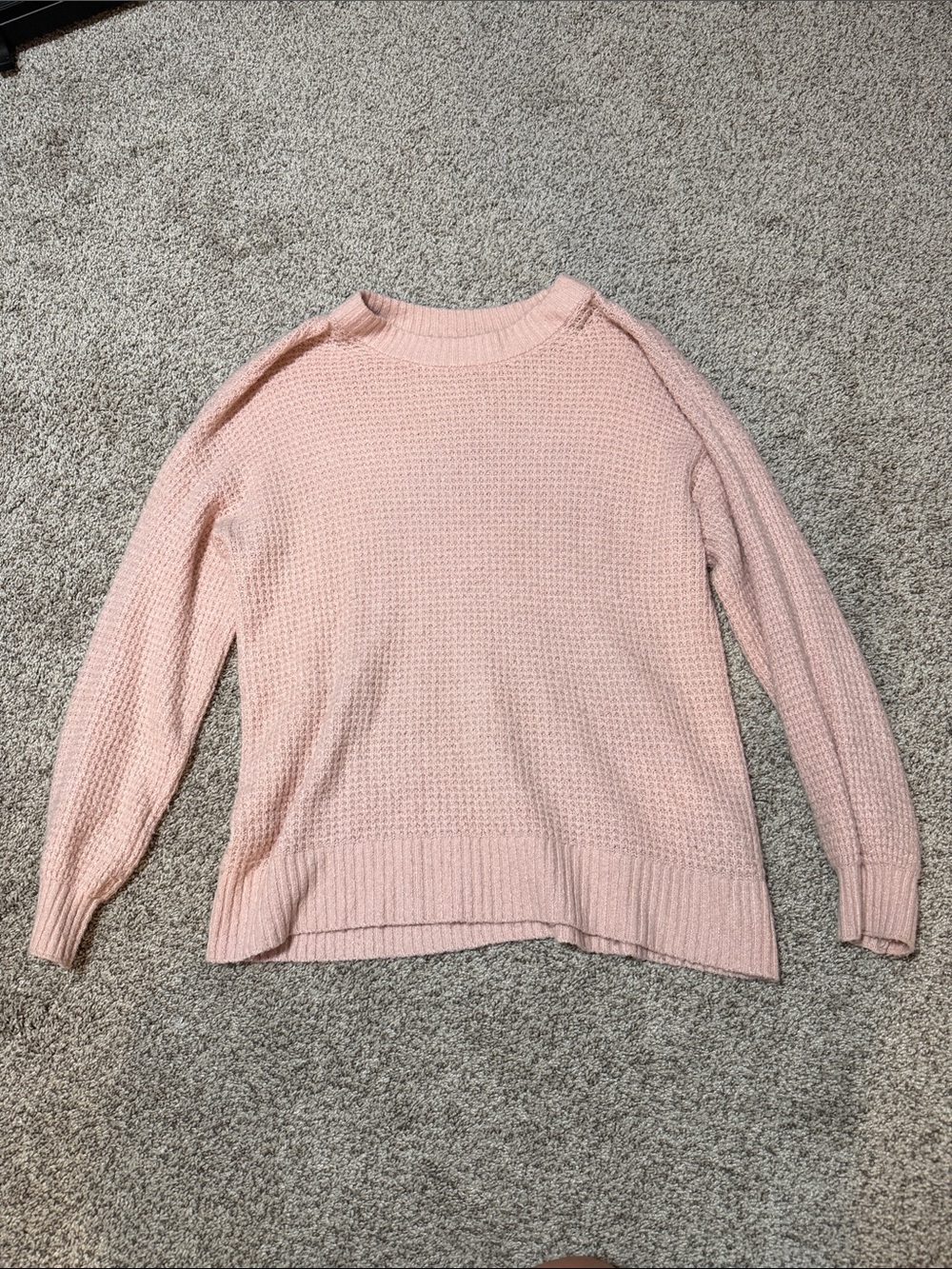 American Eagle Outfitters Soft Pink Crewneck Knit Sweater